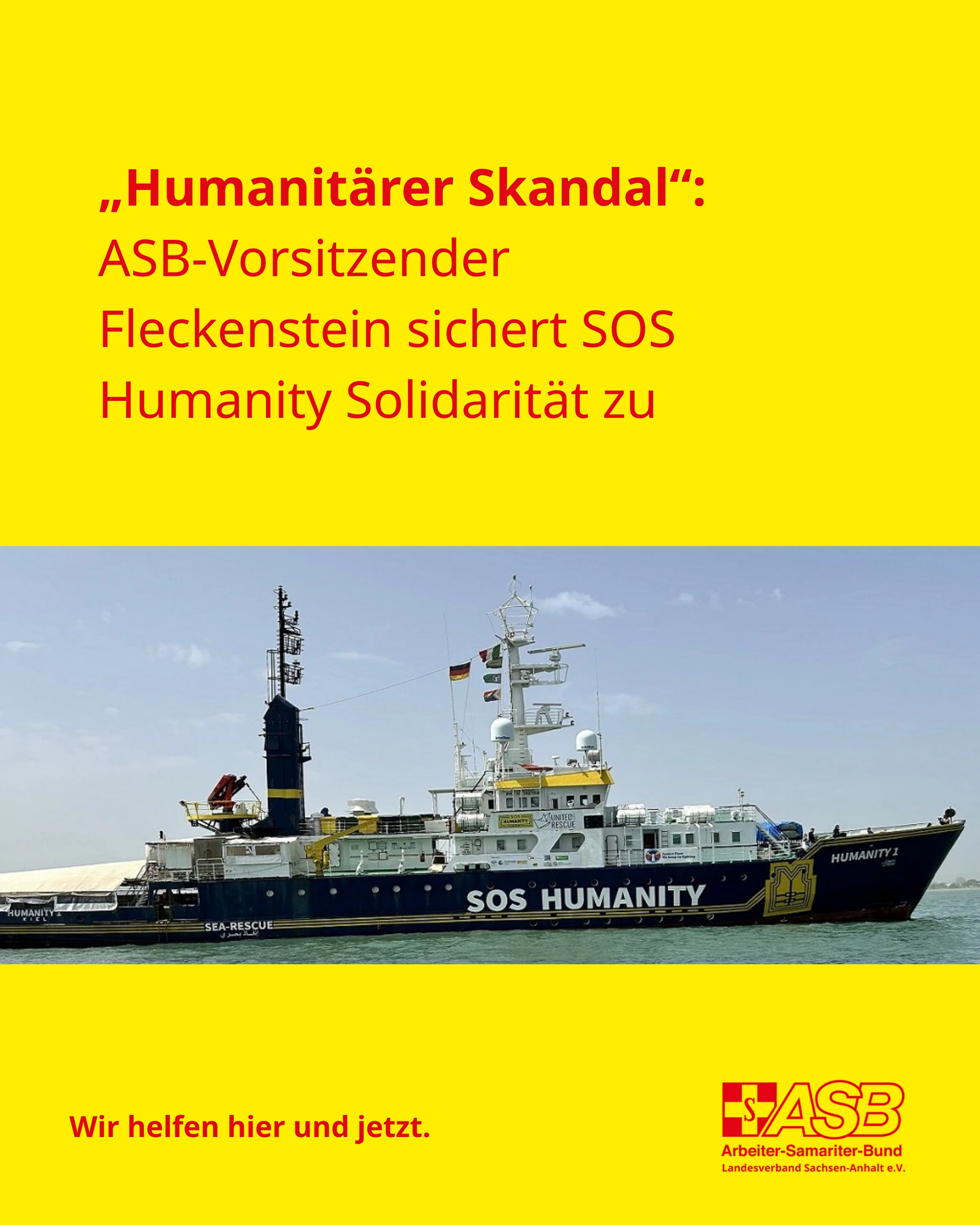 ASB bekräftigt Unterstützung für zivile Seenotrettung